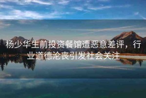 楊少華生前投資餐館遭惡意差評(píng)，行業(yè)道德淪喪引發(fā)社會(huì)關(guān)注