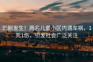 悲劇發(fā)生！兩名兒童小區(qū)內(nèi)遇車禍，1死1傷，引發(fā)社會廣泛關(guān)注