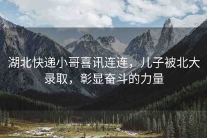 湖北快遞小哥喜訊連連，兒子被北大錄取，彰顯奮斗的力量