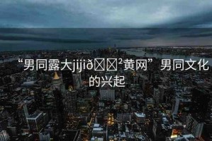 “男同露大jiji??黃網(wǎng)”男同文化的興起