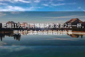 肥娟119元網(wǎng)購?fù)把b冰激凌賣2元一杯，揭秘低成本創(chuàng)業(yè)背后的故事