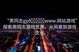“男同志gy??www.網(wǎng)站游戲”探索男同志游戲世界，從風(fēng)景到游戲文化