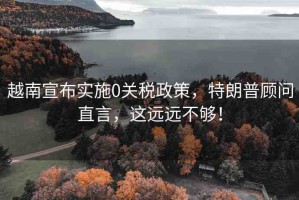 越南宣布實施0關(guān)稅政策，特朗普顧問直言，這遠遠不夠！