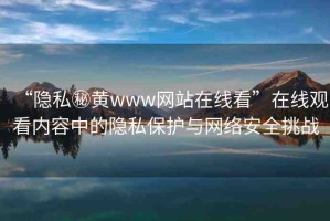 “隱私秘黃www網(wǎng)站在線看”在線觀看內(nèi)容中的隱私保護(hù)與網(wǎng)絡(luò)安全挑戰(zhàn)