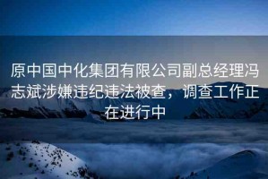 原中國中化集團(tuán)有限公司副總經(jīng)理馮志斌涉嫌違紀(jì)違法被查，調(diào)查工作正在進(jìn)行中