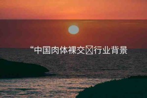 “中國肉體裸交?行業(yè)背景