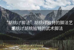“胡桃げ腳法”胡桃げ獨(dú)特的腳法藝術(shù)
胡桃げ胡桃獨(dú)特的武術(shù)腳法