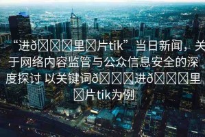 “進(jìn)??里?片tik”當(dāng)日新聞，關(guān)于網(wǎng)絡(luò)內(nèi)容監(jiān)管與公眾信息安全的深度探討 以關(guān)鍵詞??進(jìn)??里?片tik為例