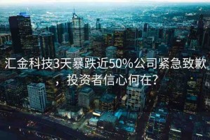 匯金科技3天暴跌近50%公司緊急致歉，投資者信心何在？