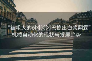 “被粗大的??巴搗出白漿翔霖”機械自動化的現(xiàn)狀與發(fā)展趨勢