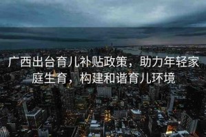 廣西出臺育兒補貼政策，助力年輕家庭生育，構(gòu)建和諧育兒環(huán)境