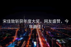 宋佳致斬獲年度大獎(jiǎng)，網(wǎng)友盛贊，今年最佳！