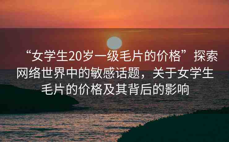 “女學(xué)生20歲一級(jí)毛片的價(jià)格”探索網(wǎng)絡(luò)世界中的敏感話題，關(guān)于女學(xué)生毛片的價(jià)格及其背后的影響