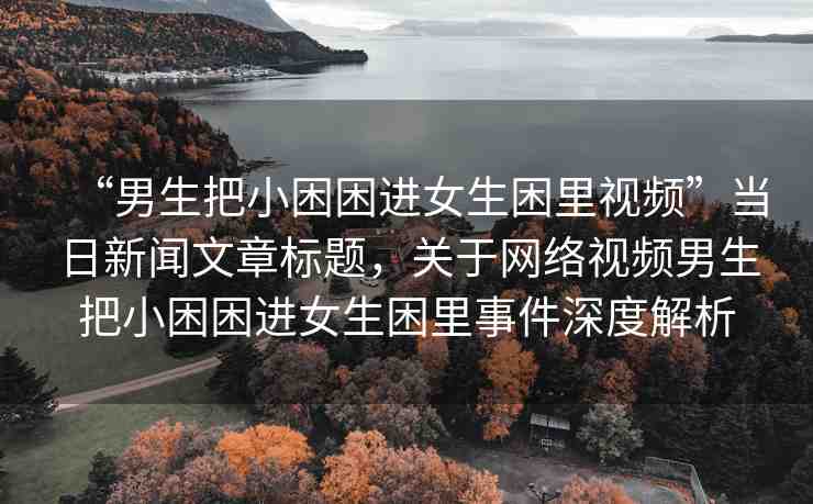 “男生把小困困進(jìn)女生困里視頻”當(dāng)日新聞文章標(biāo)題，關(guān)于網(wǎng)絡(luò)視頻男生把小困困進(jìn)女生困里事件深度解析