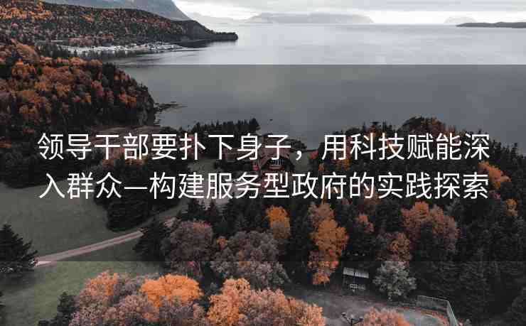 領(lǐng)導(dǎo)干部要撲下身子，用科技賦能深入群眾—構(gòu)建服務(wù)型政府的實(shí)踐探索