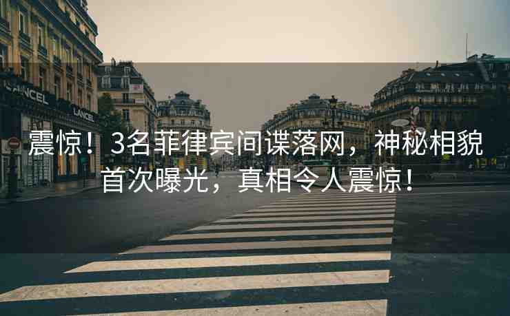 震驚！3名菲律賓間諜落網(wǎng)，神秘相貌首次曝光，真相令人震驚！