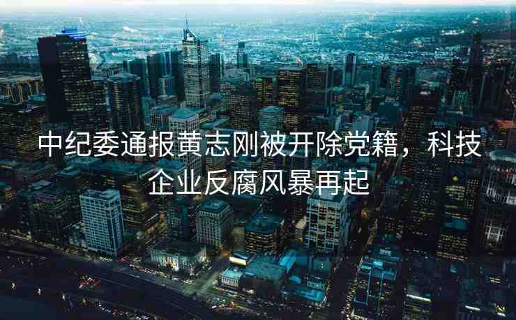 中紀(jì)委通報(bào)黃志剛被開除黨籍，科技企業(yè)反腐風(fēng)暴再起