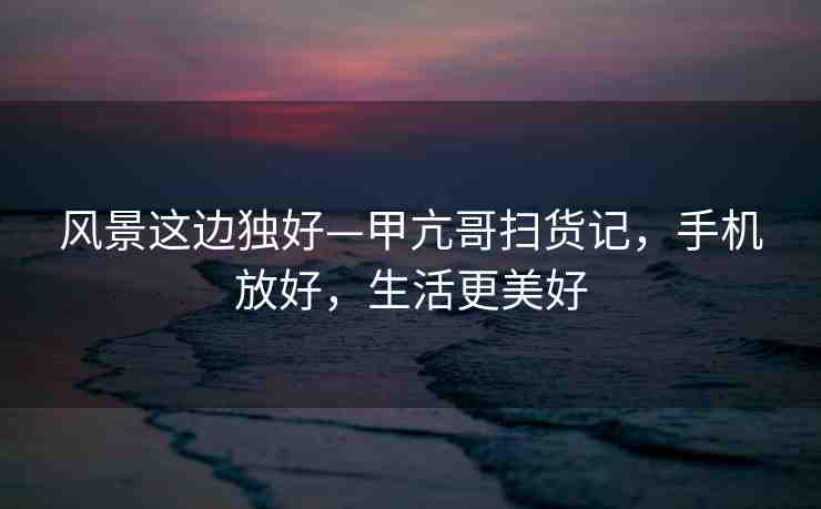風(fēng)景這邊獨(dú)好—甲亢哥掃貨記，手機(jī)放好，生活更美好