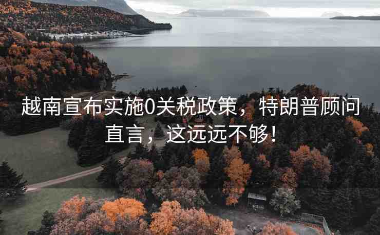 越南宣布實施0關(guān)稅政策，特朗普顧問直言，這遠遠不夠！