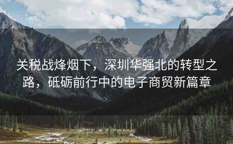 關(guān)稅戰(zhàn)烽煙下，深圳華強(qiáng)北的轉(zhuǎn)型之路，砥礪前行中的電子商貿(mào)新篇章