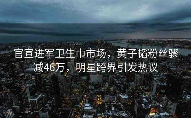 官宣進軍衛(wèi)生巾市場，黃子韜粉絲驟減46萬，明星跨界引發(fā)熱議