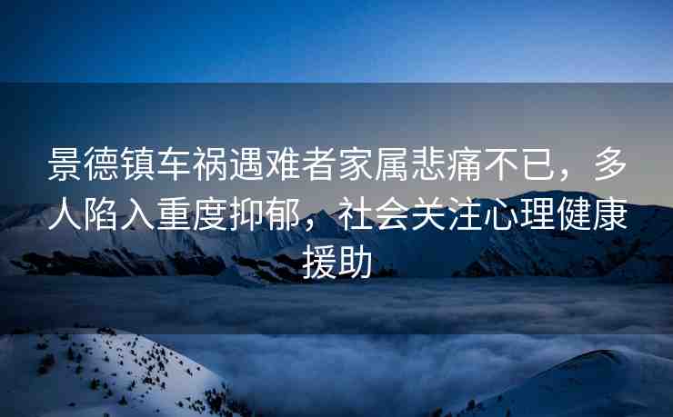 景德鎮(zhèn)車禍遇難者家屬悲痛不已，多人陷入重度抑郁，社會關(guān)注心理健康援助