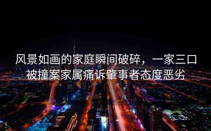風(fēng)景如畫的家庭瞬間破碎，一家三口被撞案家屬痛訴肇事者態(tài)度惡劣