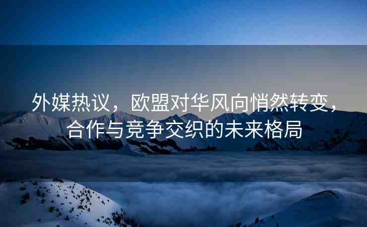 外媒熱議，歐盟對華風(fēng)向悄然轉(zhuǎn)變，合作與競爭交織的未來格局
