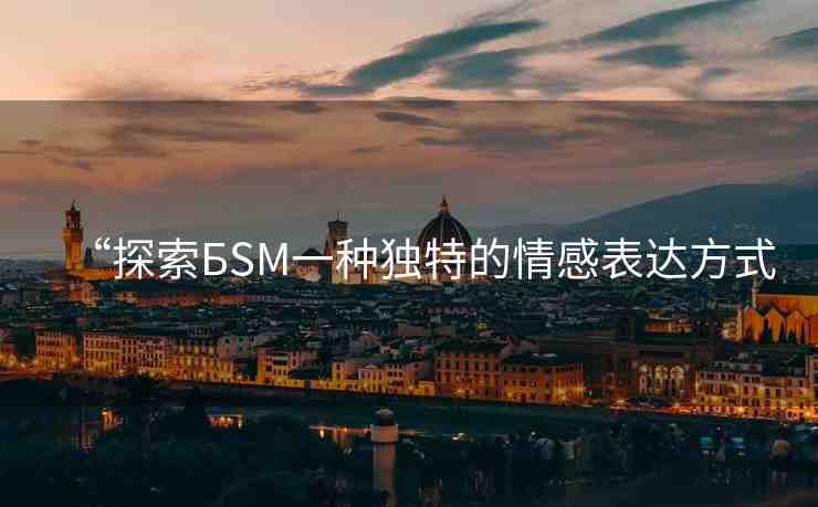 “探索БSМ一種獨(dú)特的情感表達(dá)方式