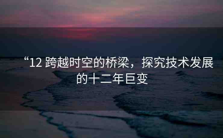 “12 跨越時空的橋梁，探究技術發(fā)展的十二年巨變