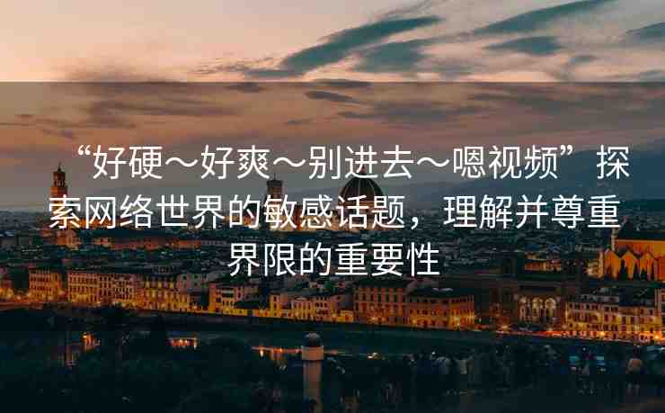“好硬～好爽～別進(jìn)去～嗯視頻”探索網(wǎng)絡(luò)世界的敏感話題，理解并尊重界限的重要性