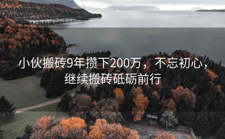 小伙搬磚9年攢下200萬，不忘初心，繼續(xù)搬磚砥礪前行
