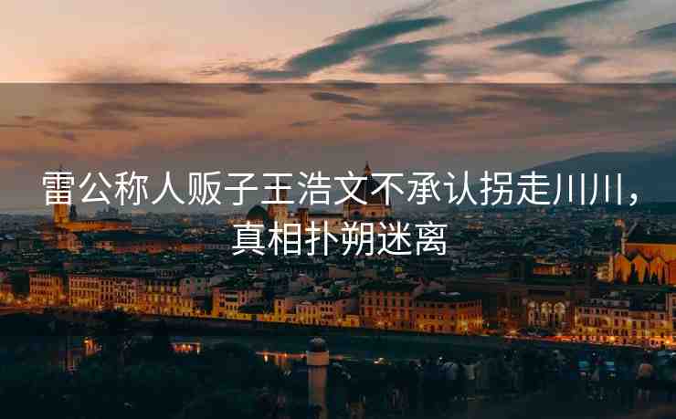 雷公稱(chēng)人販子王浩文不承認(rèn)拐走川川，真相撲朔迷離
