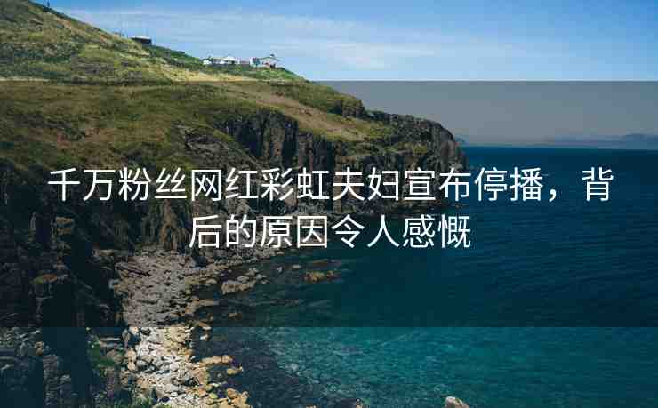千萬粉絲網(wǎng)紅彩虹夫婦宣布停播，背后的原因令人感慨