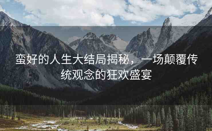 蠻好的人生大結(jié)局揭秘，一場顛覆傳統(tǒng)觀念的狂歡盛宴
