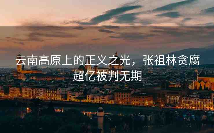 云南高原上的正義之光，張祖林貪腐超億被判無期