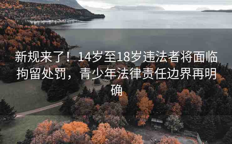 新規(guī)來了！14歲至18歲違法者將面臨拘留處罰，青少年法律責任邊界再明確
