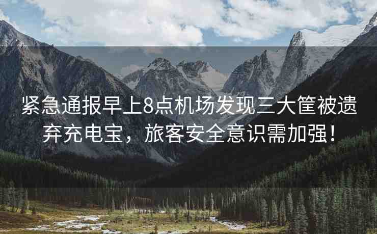 緊急通報早上8點機(jī)場發(fā)現(xiàn)三大筐被遺棄充電寶，旅客安全意識需加強(qiáng)！