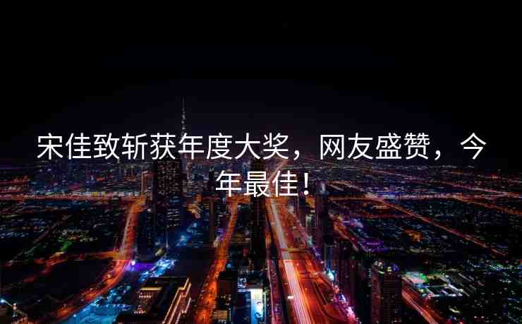 宋佳致斬獲年度大獎，網(wǎng)友盛贊，今年最佳！