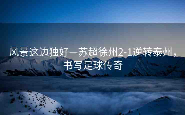 風(fēng)景這邊獨(dú)好—蘇超徐州2-1逆轉(zhuǎn)泰州，書寫足球傳奇