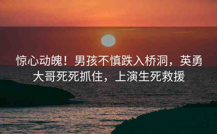 驚心動(dòng)魄！男孩不慎跌入橋洞，英勇大哥死死抓住，上演生死救援