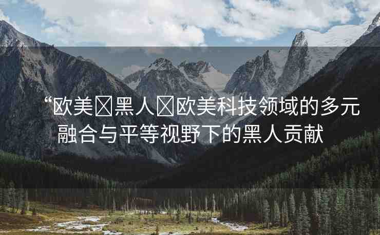 “歐美?黑人?歐美科技領(lǐng)域的多元融合與平等視野下的黑人貢獻(xiàn)