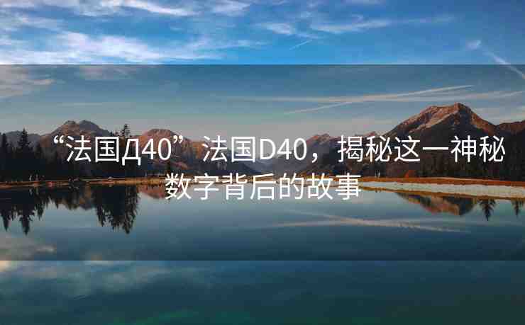 “法國(guó)Д40”法國(guó)D40，揭秘這一神秘?cái)?shù)字背后的故事