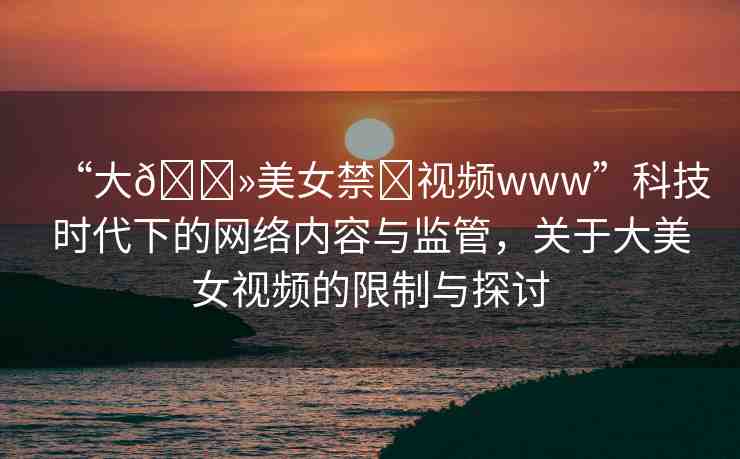 “大??美女禁?視頻www”科技時代下的網絡內容與監(jiān)管，關于大美女視頻的限制與探討