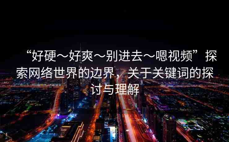 “好硬～好爽～別進(jìn)去～嗯視頻”探索網(wǎng)絡(luò)世界的邊界，關(guān)于關(guān)鍵詞的探討與理解