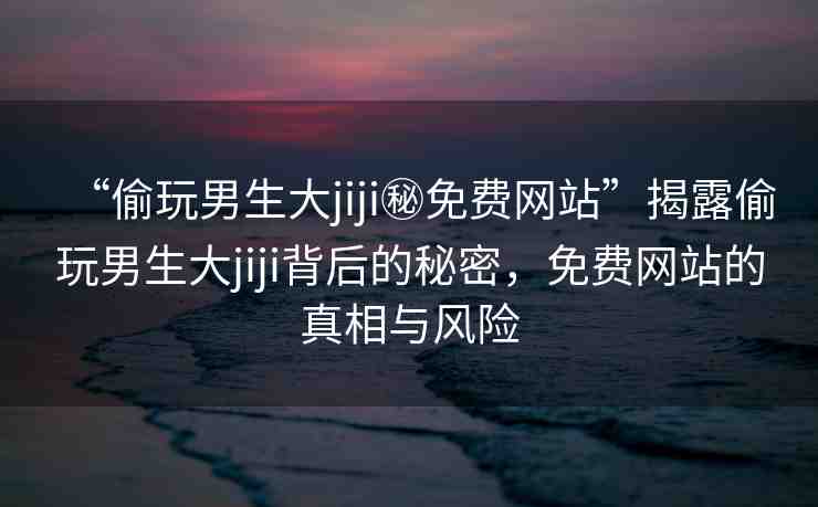 “偷玩男生大jiji秘免費(fèi)網(wǎng)站”揭露偷玩男生大jiji背后的秘密，免費(fèi)網(wǎng)站的真相與風(fēng)險(xiǎn)