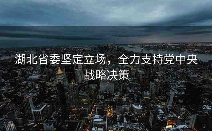 湖北省委堅(jiān)定立場(chǎng)，全力支持黨中央戰(zhàn)略決策