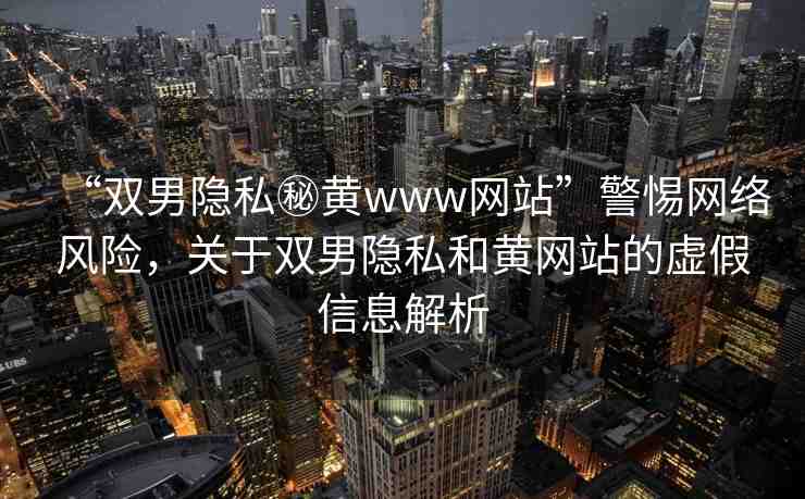 “雙男隱私秘黃www網(wǎng)站”警惕網(wǎng)絡(luò)風(fēng)險，關(guān)于雙男隱私和黃網(wǎng)站的虛假信息解析