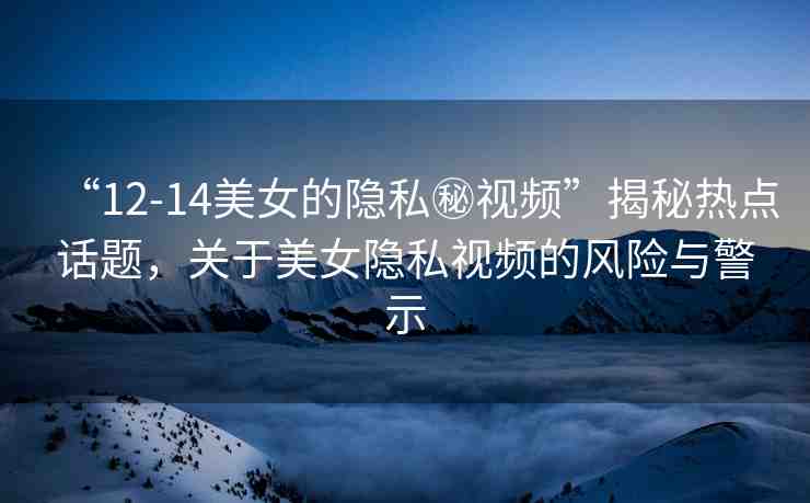 “12-14美女的隱私秘視頻”揭秘?zé)狳c(diǎn)話題，關(guān)于美女隱私視頻的風(fēng)險(xiǎn)與警示