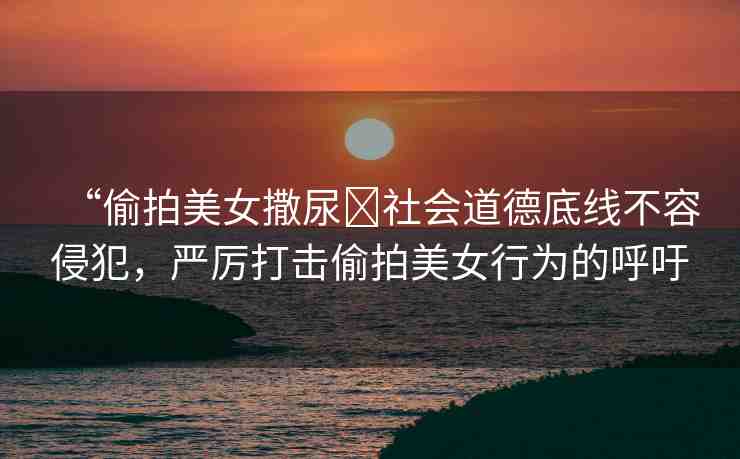 “偷拍美女撒尿?社會(huì)道德底線不容侵犯，嚴(yán)厲打擊偷拍美女行為的呼吁